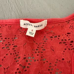 Active Basic Coral Lace Blouse